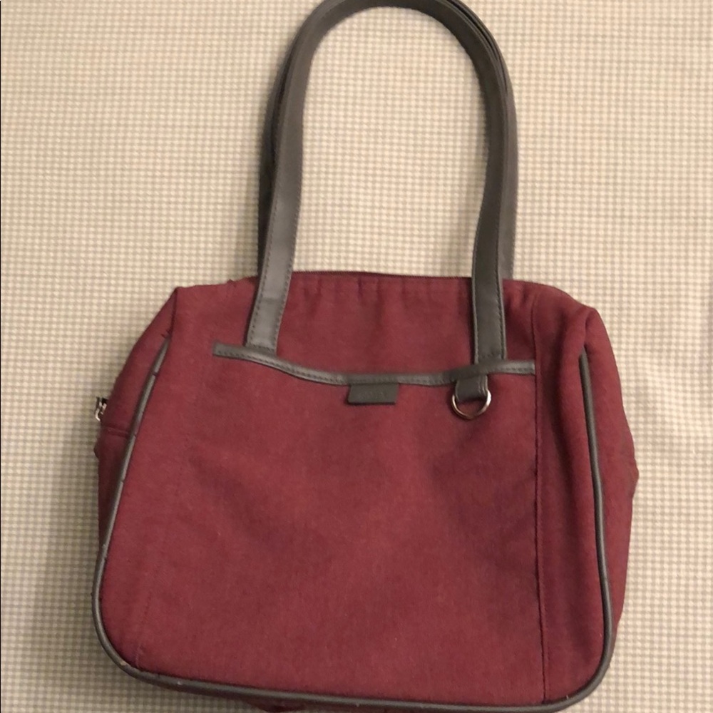 Roots Wine & Gray Insulated Thermal Bag Roomy Durable Picnic Travel Bag #615